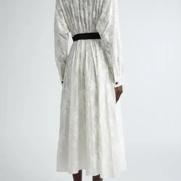 St John Collection XL Floral Shirtdress Fil Coupe Chalk NWT - Picture 4 of 15